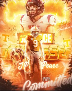 BREAKING: 2027 LB JP Peace has COMMITTED to Tennessee! 🍊  The 6’3 220 Knoxville, Tennessee native currently attends West High School and is the son of former Tennessee linebacker Robert Peace   Peace picks Tennessee over Florida State, Ke